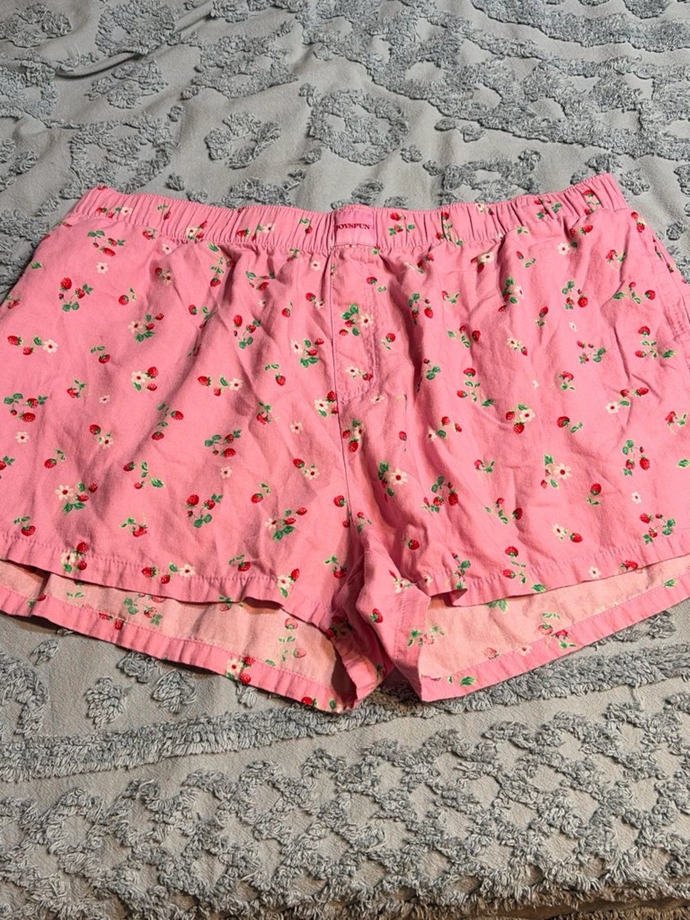 Pink Strawberry Cotton Lounge Shorts